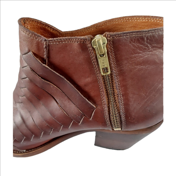 Free People Brown Leather Ankle Boots Size 9 - Picture 10 of 15